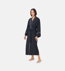 Contrasted Piping Side Slits Robe