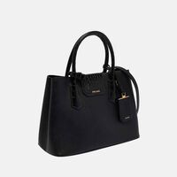 Small Double Saffiano Cuir Leather Handle Tote