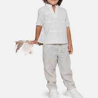 Dev Linen Short-sleeve Boy Shirt