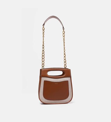 Cheri Bi-material Cotton Canvas Leather Bag