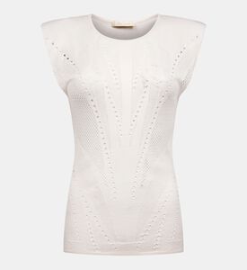 بلوزة بأكمام قصيرة مطرزة