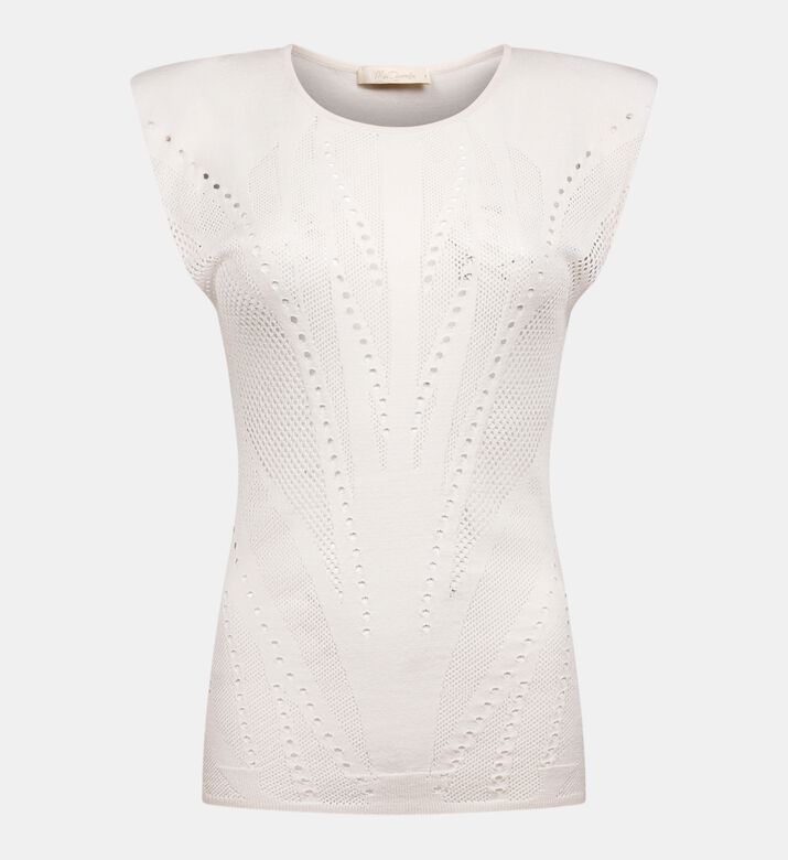 بلوزة بأكمام قصيرة مطرزة