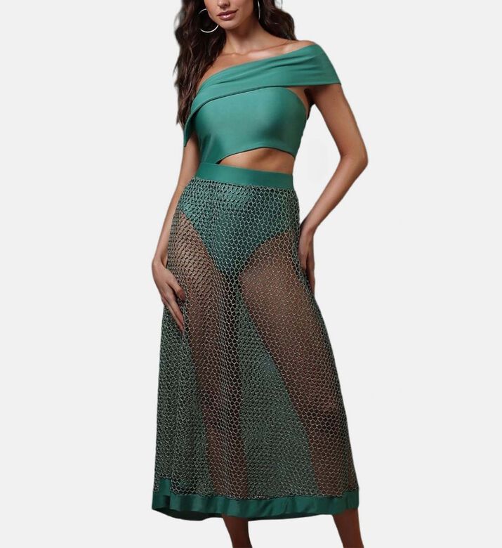 Salvia Mesh Cover-up Skirt