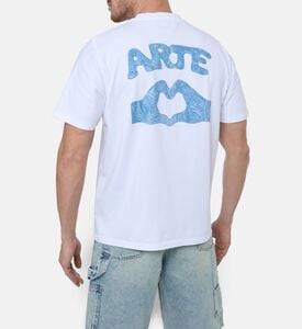 Arte Logo-print Heart Hands T-shirt, White, Xl, Model View
