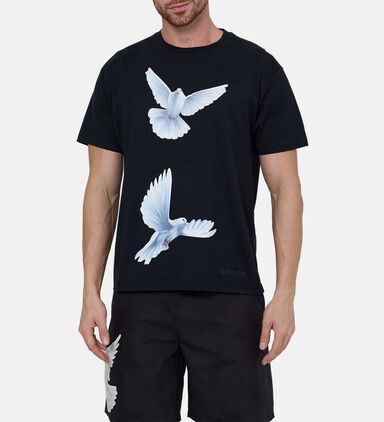 French Terry Cotton Freedom Doves T-shirt