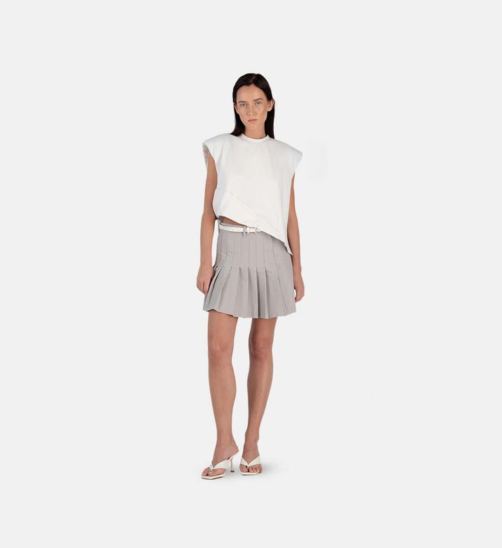 Sleeveless Built-in Shoulder Pads T-shirt