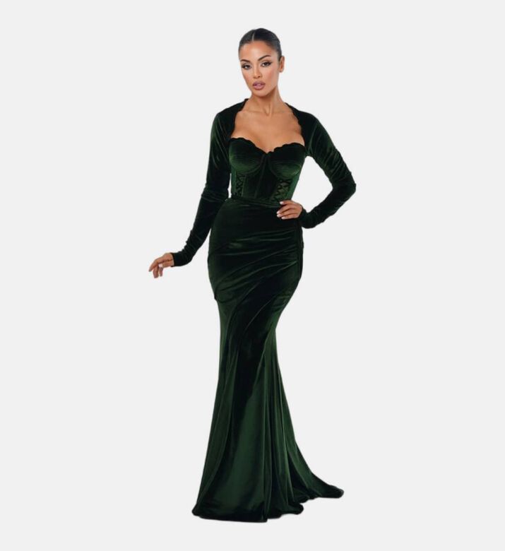 Velvet Off-shoulder Maxi Gown
