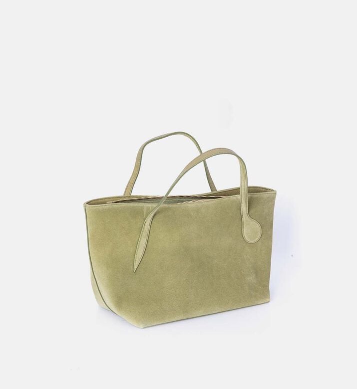 Suede Top Handle Tote Bag