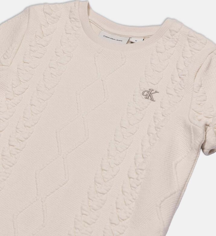 Knit Short-sleeve Crewneck Dress