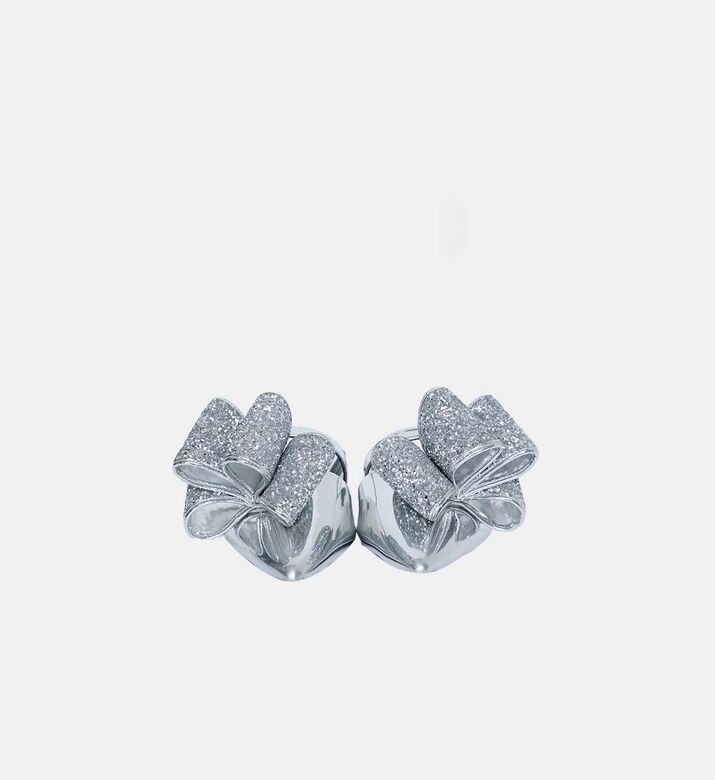 حذاء مسطح مفتوح من خلف براق بعقدة