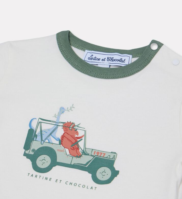 Tartine et Chocolat Printed Sporty T-shirt, Beige, 12m, Packshot View