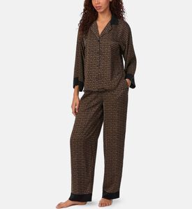 Bracelet Sleeve Notch Top Pant Pajama Set