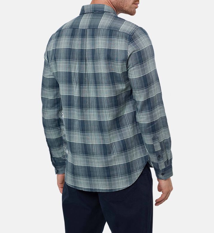 Vince Check-print Long-sleeve Shirt, Model View