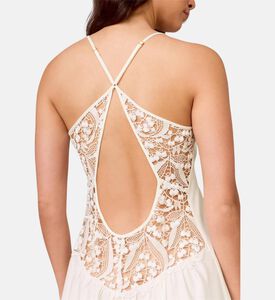 Rya Lace-shoulder Short Robe, Model View