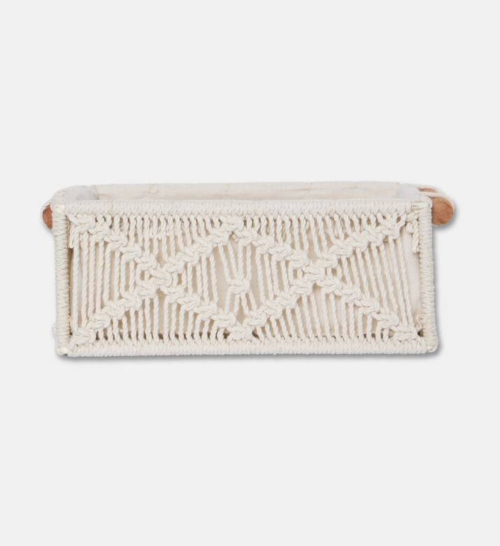 Home Deco and More Natural Cotton Tote Basket, White, S, Packshot View