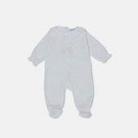 Ruffled Collar Embroidered Heart Onesie