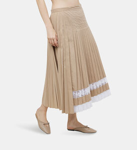 تنورة قطنية بطيّات دانتيل