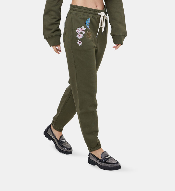 Sofia Floral-embroidery Jersey Track Pants