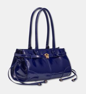 Manc Baby Jane Leather Shoulder Bag, Blue, Packshot View