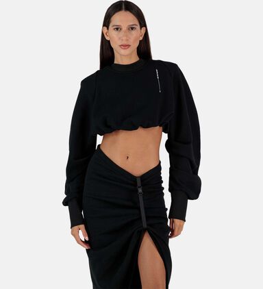 Teri Gathered Slit Midi Skirt
