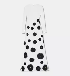 Savanna Raissa Floral Appliqu&eacute; A-line Dress, White, L-xl, Packshot View