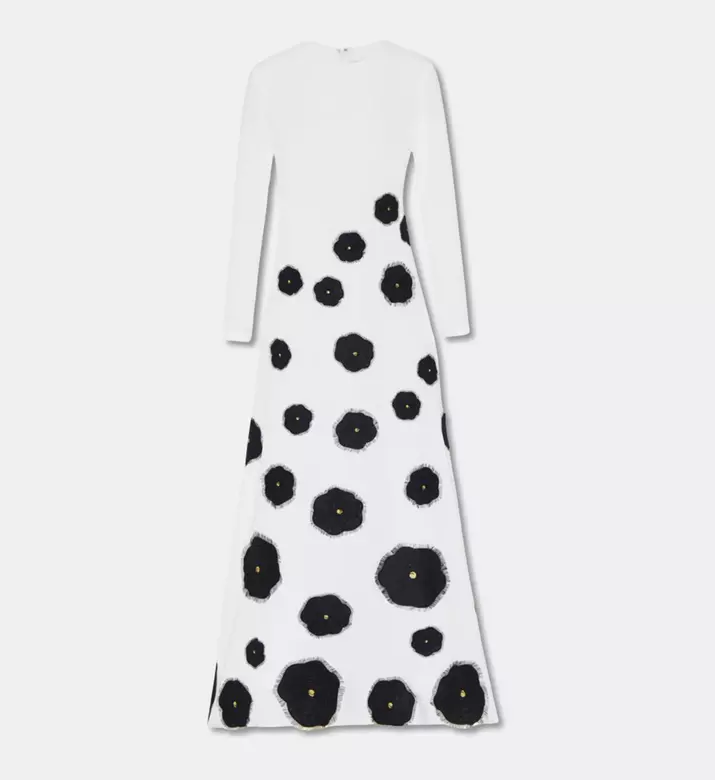 Savanna Raissa Floral Appliqu&eacute; A-line Dress, White, L-xl, Packshot View