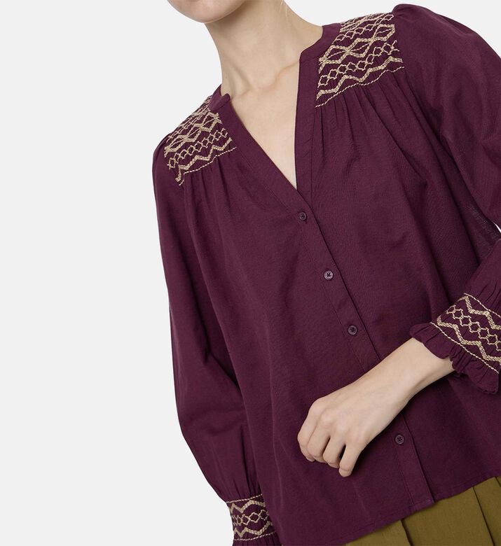 Ba and Sh Button Closure Long-sleeve Shirt, Model View