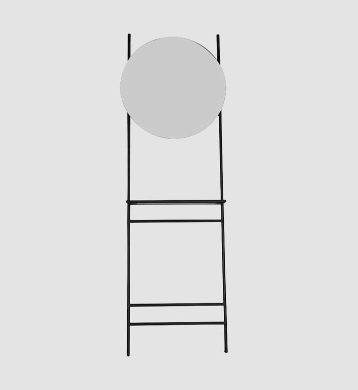 Iron Round Ladder Mirror Console