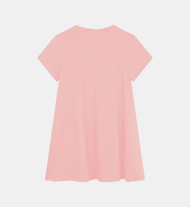 فستان قطن عضوي بطبعة العلامة التجارية