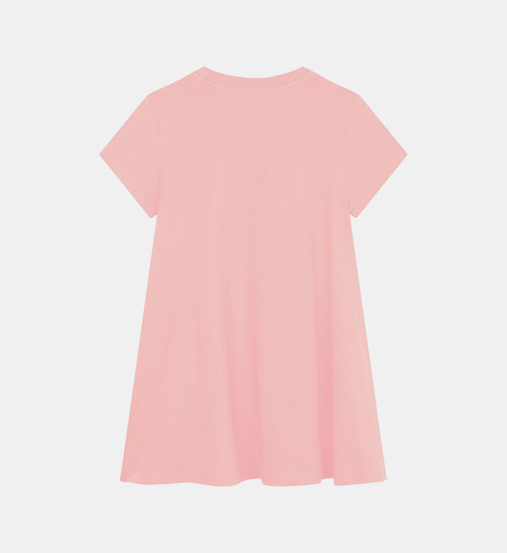 فستان قطن عضوي بطبعة العلامة التجارية