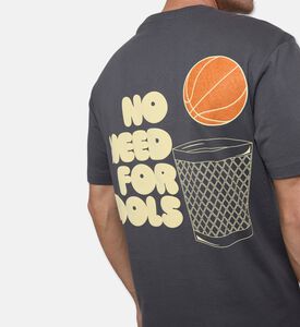 EA7 Cotton Ribbed-details T-shirt, Grey, L, Model View