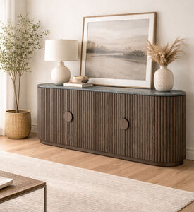 Home Deco and More Oval Wooden Base Buffet, Packshot View