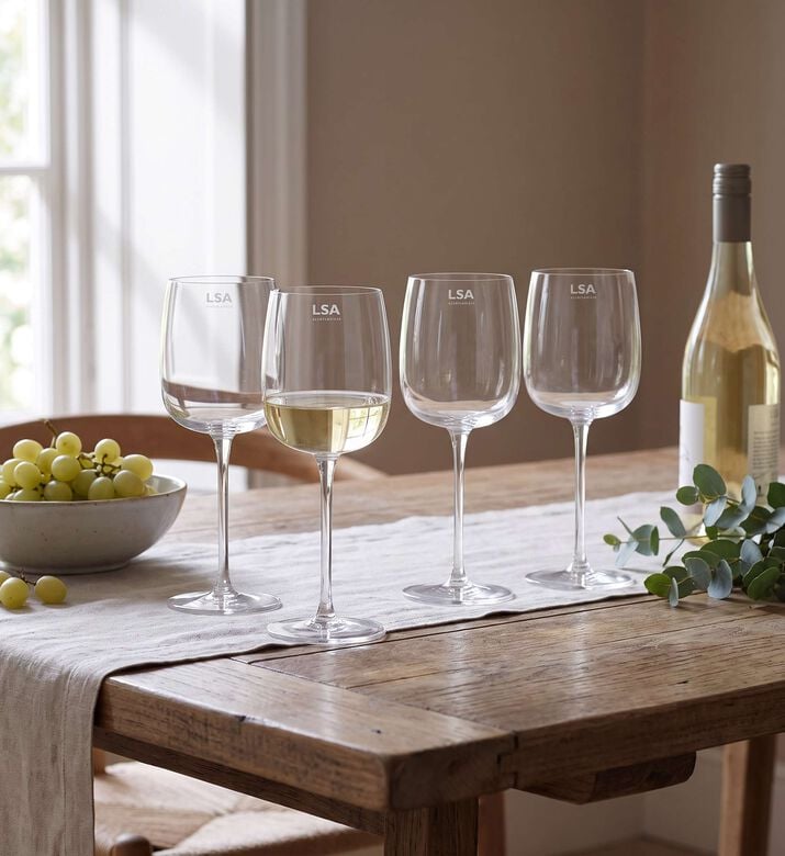 Lsa Borough Wine Glass 4-piece Set, Transparent, 380-ml, Model View