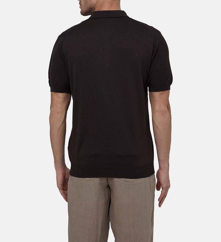 قميص بولو بسحاب من قطن بيما