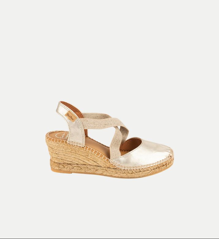 Toni Pons Saba-p Metallic Leather High-wedge Espadrille, Light-gold, Eu-38, Packshot View