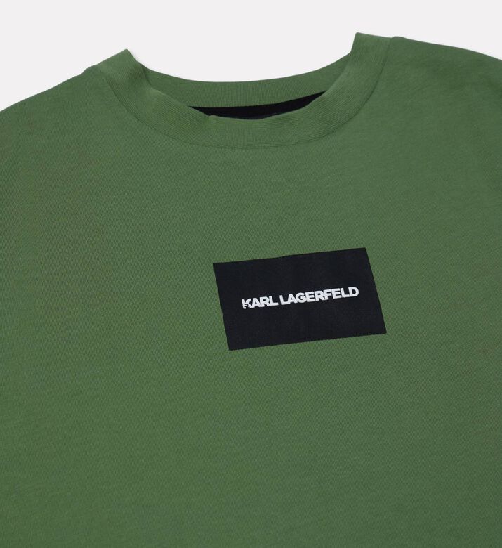 Karl Lagerfeld Logo-detail Back-print Tshirt, Green, 8y, Packshot View