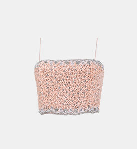 بلوزة سيريسي مرصعة بأشرطة سباغيتي