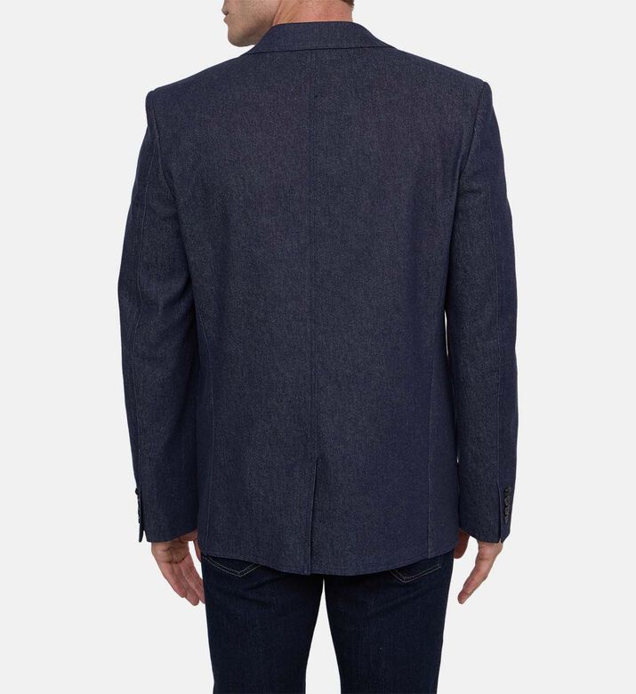 جاكيت بدلة بمظهر دنيم بصف أزرار واحد