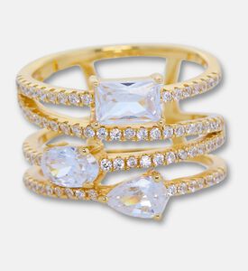 Nomination Mixed-cut Crystals Gold-toned Wrap Ring, Packshot View