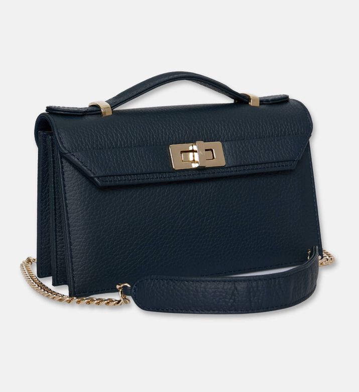Maya.M Glam Leather Square Bag, Navy, Packshot View