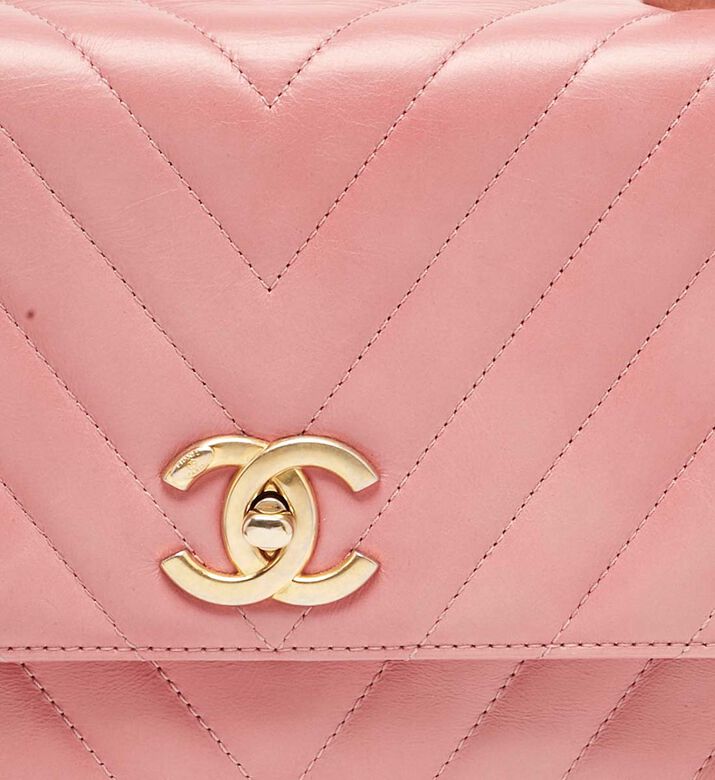 Chanel Chanel Chevron Leather Small Coco Top Handle Bag Preowned, Packshot View
