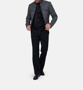 قميص مطبوع بريش على كامله