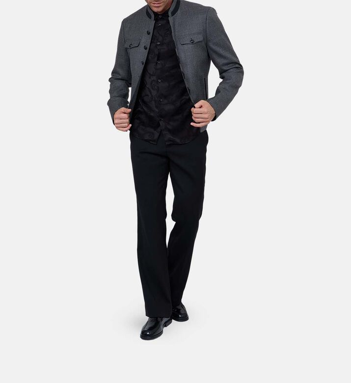 قميص مطبوع بريش على كامله