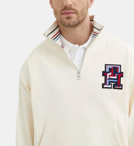 سويت شيرت بربع سحّاب بأحرف العلامة Th