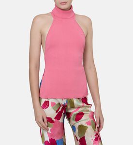 بلوزة محبوكة بياقة عالية