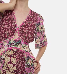 All-over Floral-print Wide Sleeve Dress