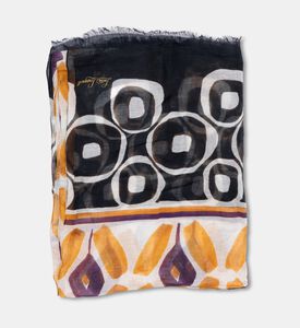 Luisa Spagnoli Geometric-print Square-shape Scarf, Brown, Packshot View