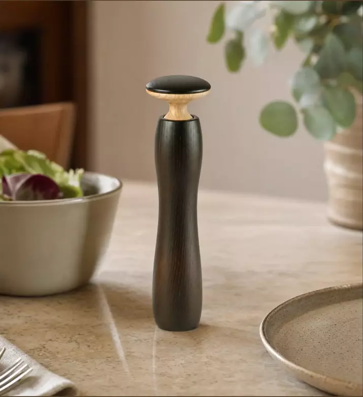 Legnoart Hercules Dark Ashwood Pepper Salt Mill, Brown, 10-cm, Model View