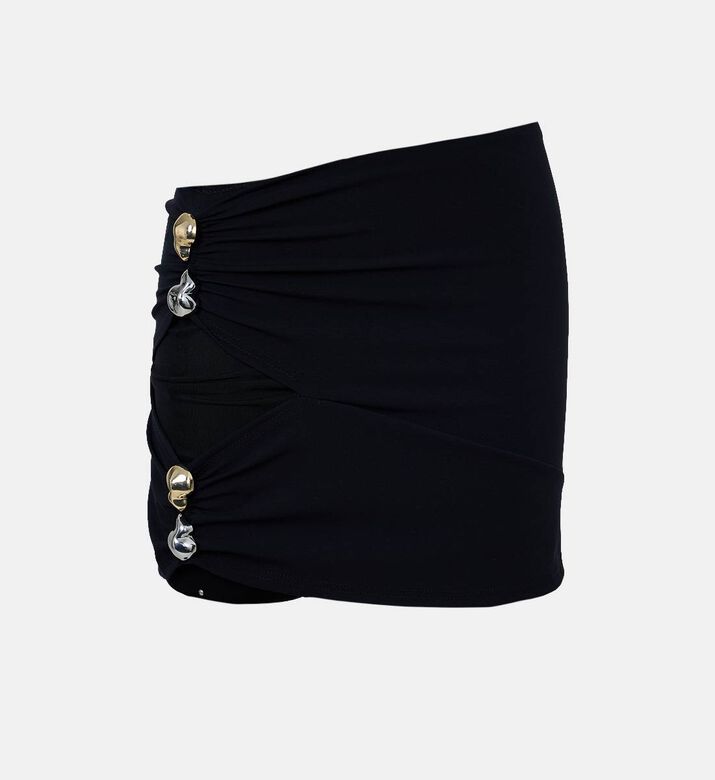 Buckle Detail Two-layer Mini Skirt