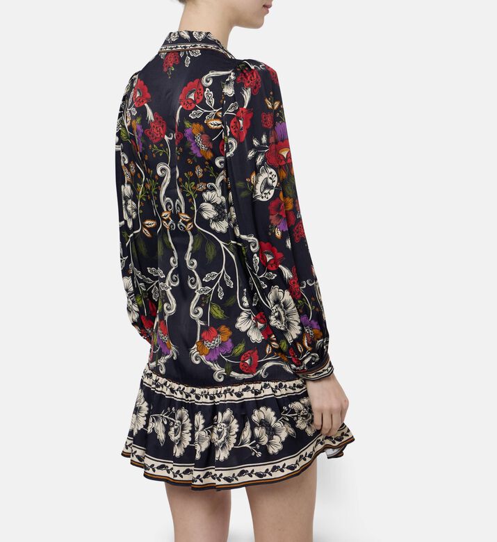 Farm Rio Rococo Floral-print Mini Dress, Model View